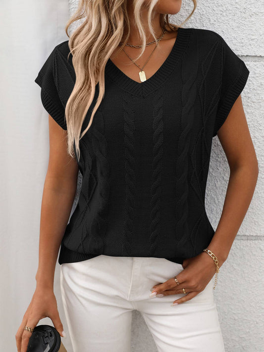 Shirts Women’s V-Neck Cable-Knit Top RCJW05285