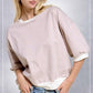 Shits Women’s Loose Fit Striped Short Sleeve Crew Neckline Top MCT7688