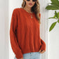 CWOSWL4083_CABLE KNITTED LONG SLEEVES CREWNECK SWEATER Outerwear Women’s