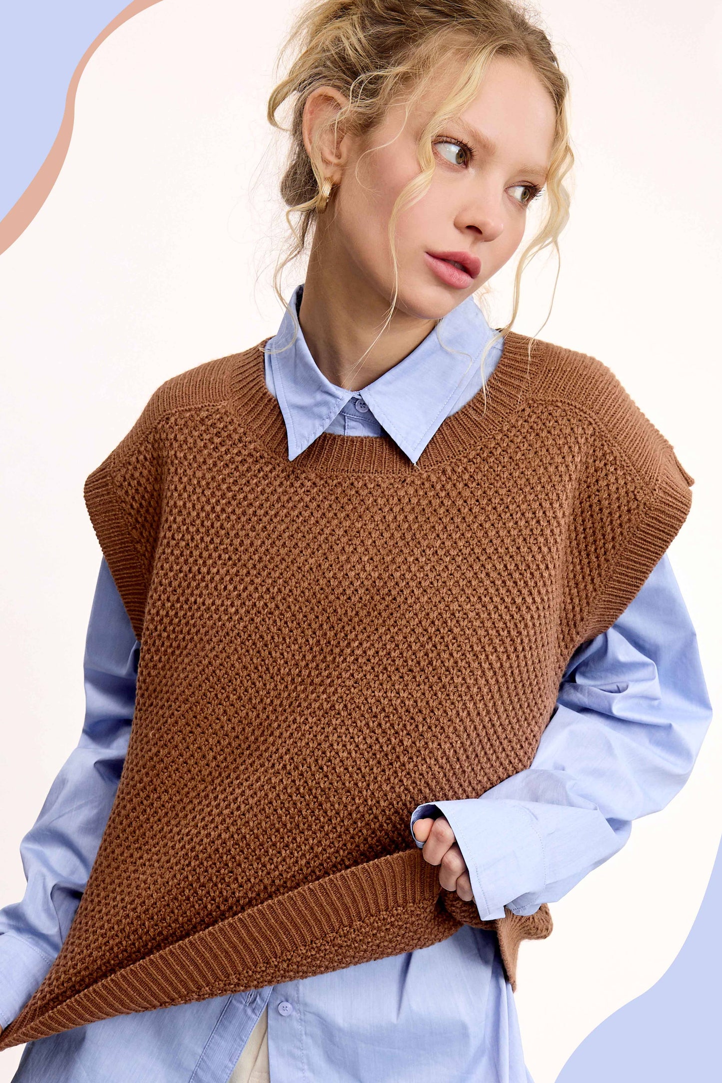 Knit Sweater Vest HDS3602 Outerwear Women’s