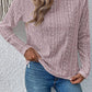 CWTBLL2478_CREW-NECK LONG SLEEVE JACQUARD LACE TOP