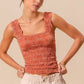 Floral Jacquard Seamless Tank Top JT1276