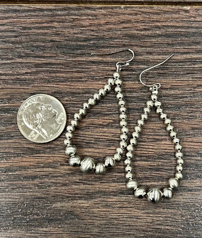 725039, 2" Handmade Silver Navajo Earrings