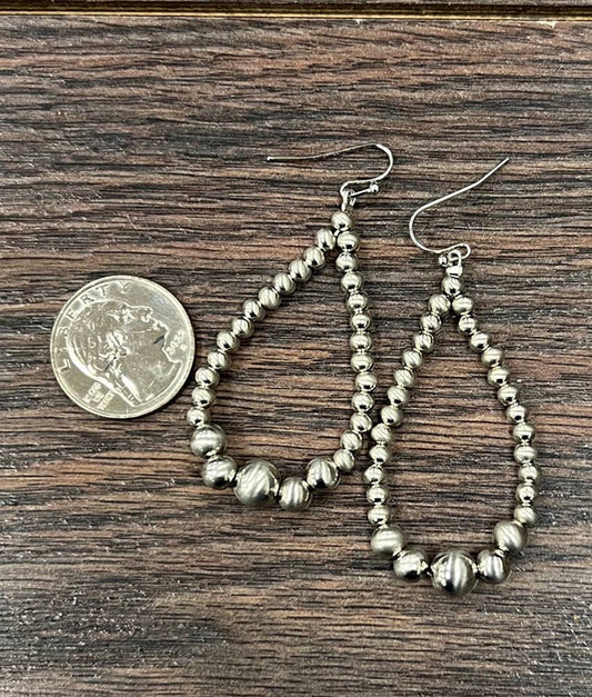 725039, 2" Handmade Silver Navajo Earrings