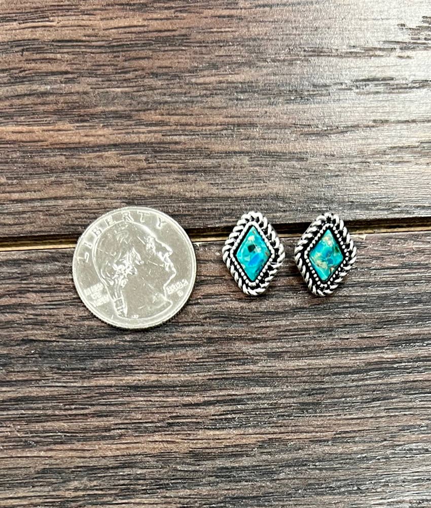 724796, 10mm Diamond Gemstone Stud Earrings
