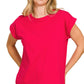 3381 Round Neck Folded Short Sleeve T-shirt CT3381Y