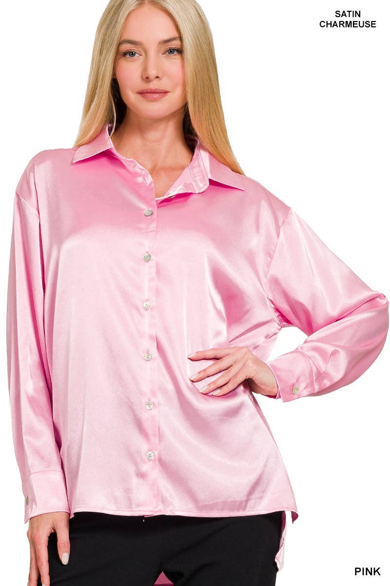 Satin Button Down Shirts 7271D4