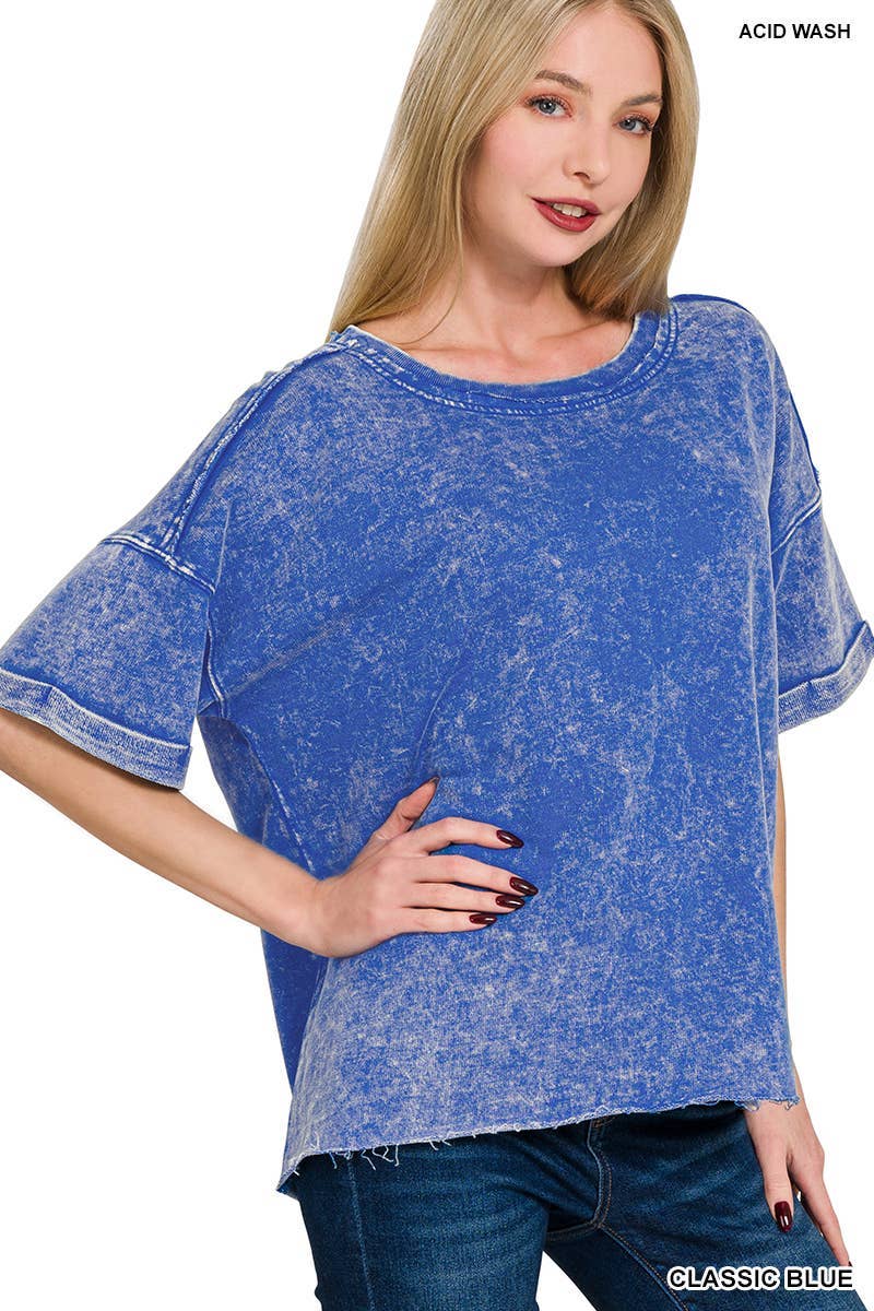 French Terry Acid Washed Tee Shirts 5314A