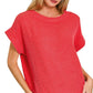 Raised Rib Cap Sleeve Top 8616Y