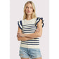Outerwear Women’s STRIPED RUFFLE SLEEVE SWEATER 55961