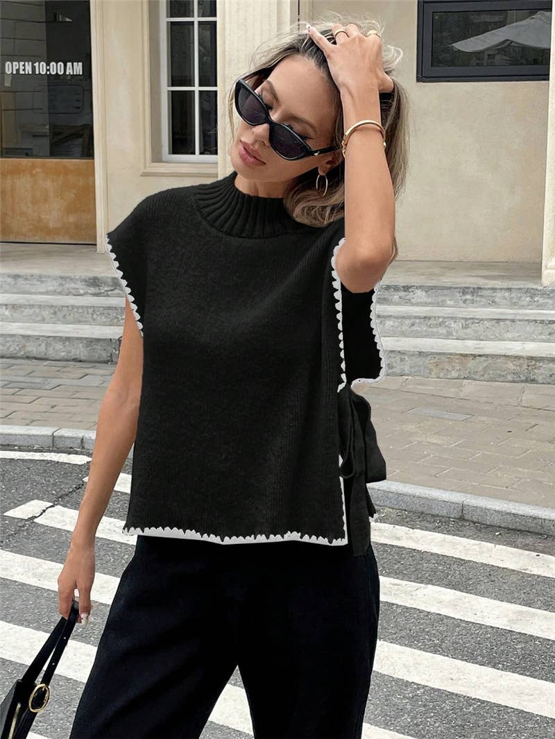 Shirts Women’s Bow Tie Sleeveless Knit Vest SW1302