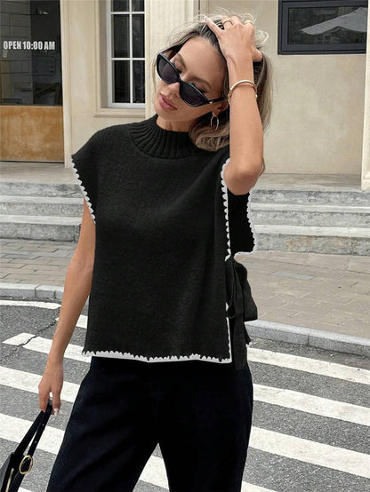 Shirts Women’s Bow Tie Sleeveless Knit Vest SW1302