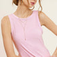 Shirts Women’s HCT7694Mineral Washed Back Patch Detail Breathable Tank Top