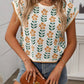 SW1325 Knit Top with Floral Detail