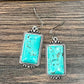 720309, 1.7" Rectangular Turquoise Earrings