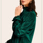 HCT7698-Soft Velvet Long Puff Sleeve Blouse Top shirt womens