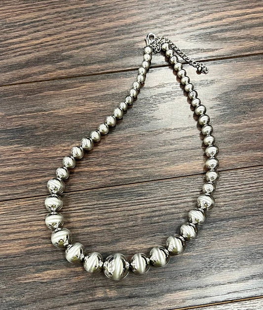 739619, 24" Handmade Very-Big Silver Navajo Necklace