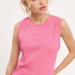 Shirts Women’s-Stretchy Basic Ribbed Sleeveless Crew Neck Tank Top HUT7340