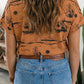 LDC Western Desert Sand Print Short Sleeve Knit Top 25227653