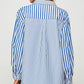 24351O Button Down Stiped Long Sleeves Top