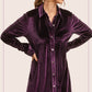 HCD9315-Soft Velvety Button Down Collar Dress