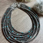 4 mm Sterling Silver Pearls and turquoise choker