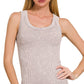 Tops Women’s 2 Way Neckline Washed Ribbed Seamless Tank