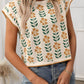 SW1325 Knit Top with Floral Detail