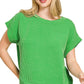 Raised Rib Cap Sleeve Top 8616Y