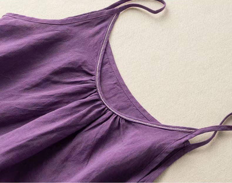 TO1185 Cotton Linen Camisole Tank Top