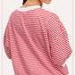 Shits Women’s Loose Fit Striped Short Sleeve Crew Neckline Top MCT7688
