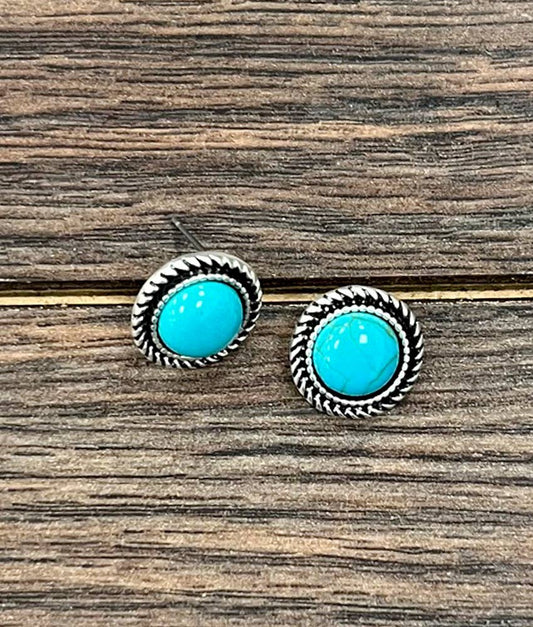 726453, 9mm Round Stone Stud Earrings