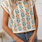 SW1325 Knit Top with Floral Detail