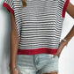 Knit Striped Batwing Sleeve Sweater SW1275
