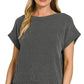Raised Rib Cap Sleeve Top 8616Y