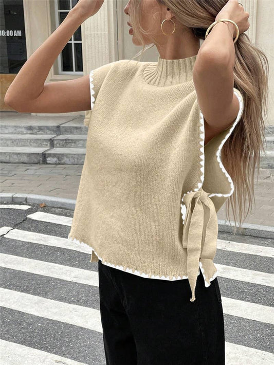 Shirts Women’s Bow Tie Sleeveless Knit Vest SW1302