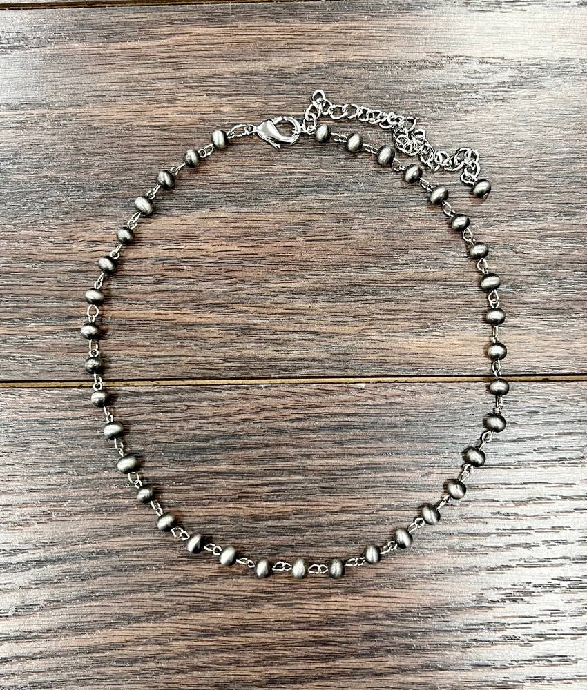 735657, 16" Handmade Navajo Bead Interlocked Necklace