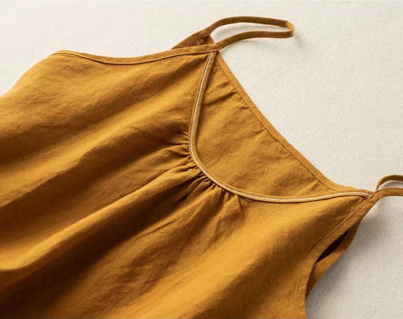 TO1185 Cotton Linen Camisole Tank Top