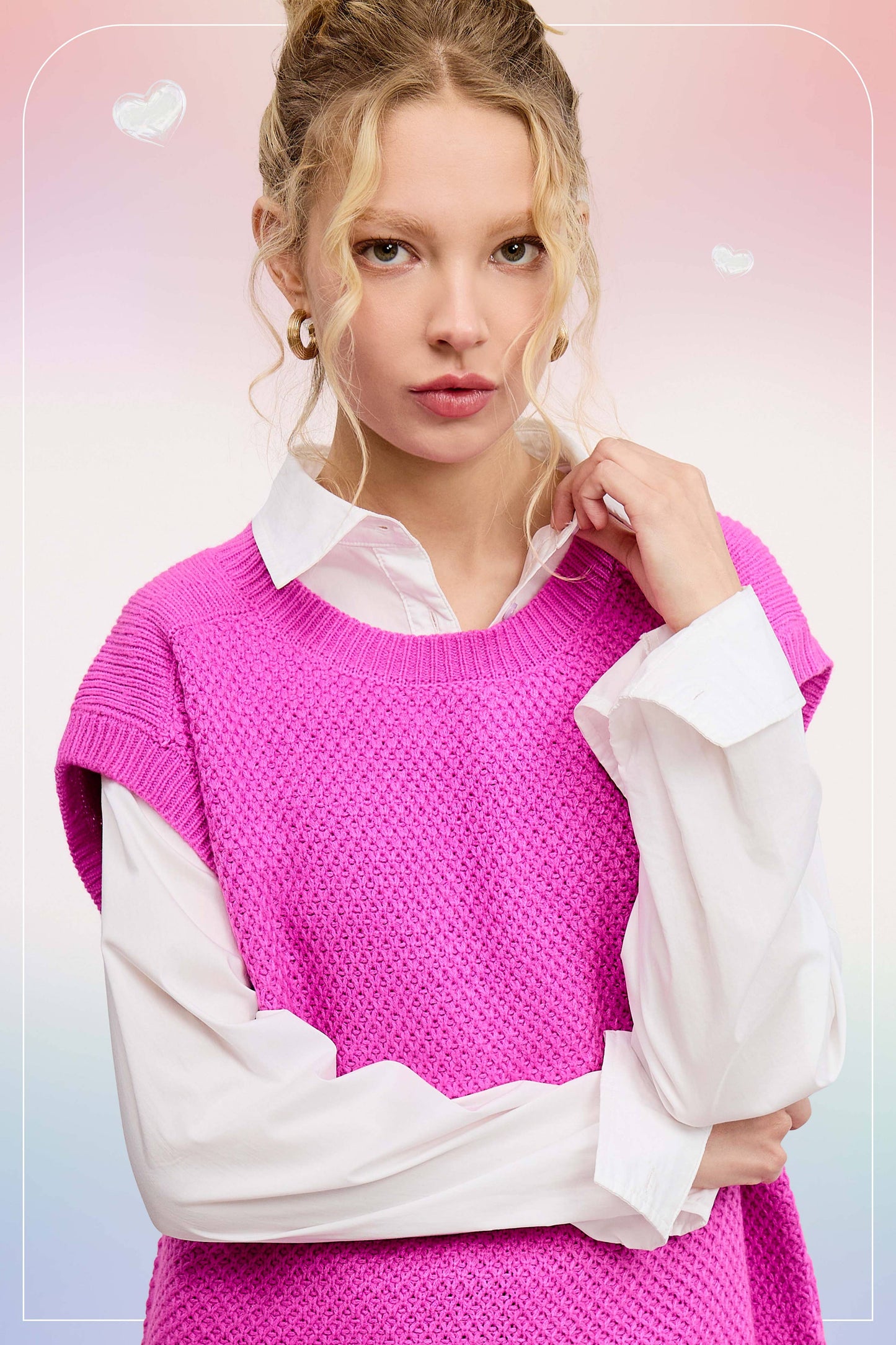 Knit Sweater Vest HDS3602 Outerwear Women’s