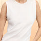 Shirts Women’s-Stretchy Basic Ribbed Sleeveless Crew Neck Tank Top HUT7340