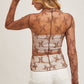 Shirts Women’s Floral Embroidery Lace Mesh Top