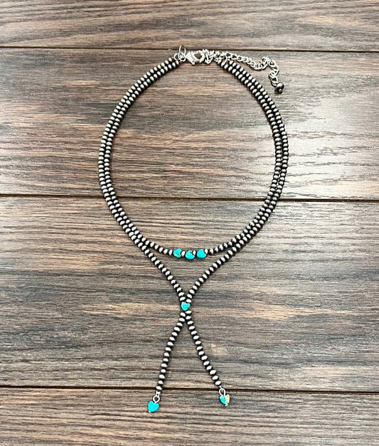 739467, Handmade Navajo Heart Gemstone Y-Necklace