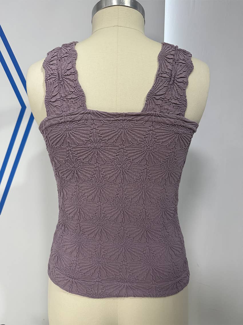TO1527 Jacquard Knit Tank Top