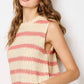 MCS3584-Classic Chunky Striped Sleeveless Sweater Top
