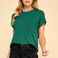 T1641 Solid Ribbed Top With Pockets L1E-T1641