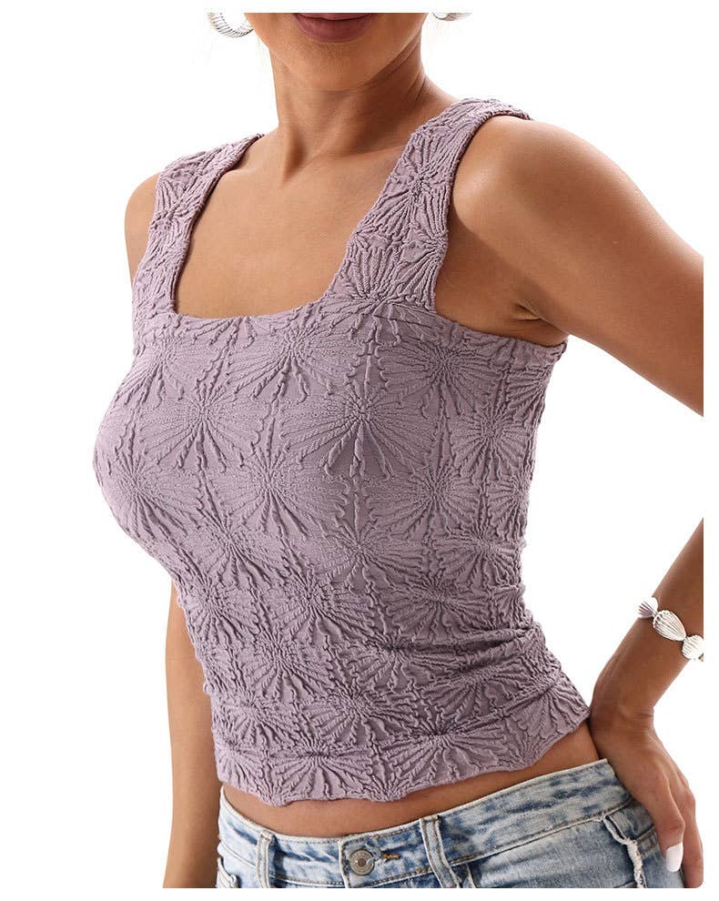 TO1527 Jacquard Knit Tank Top