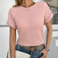 Casual Lace Panel Cut-Out Short-Sleeved T-Shirt