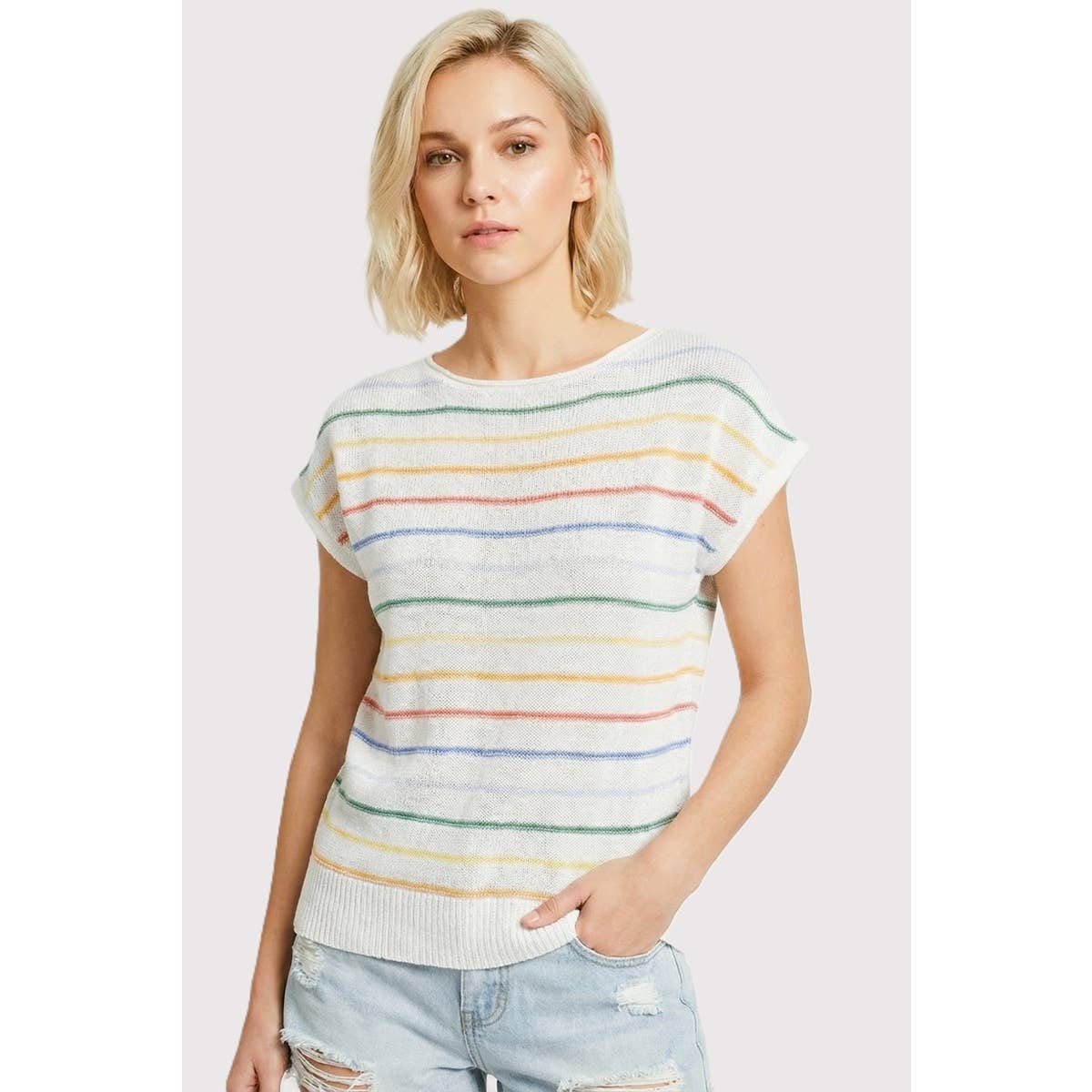 MULTI COLOR STRIPED SWEATER 55948