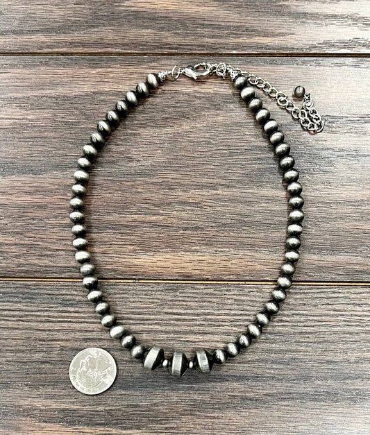 739207, Handmade 16" Rondelle Navajo Bead Necklace