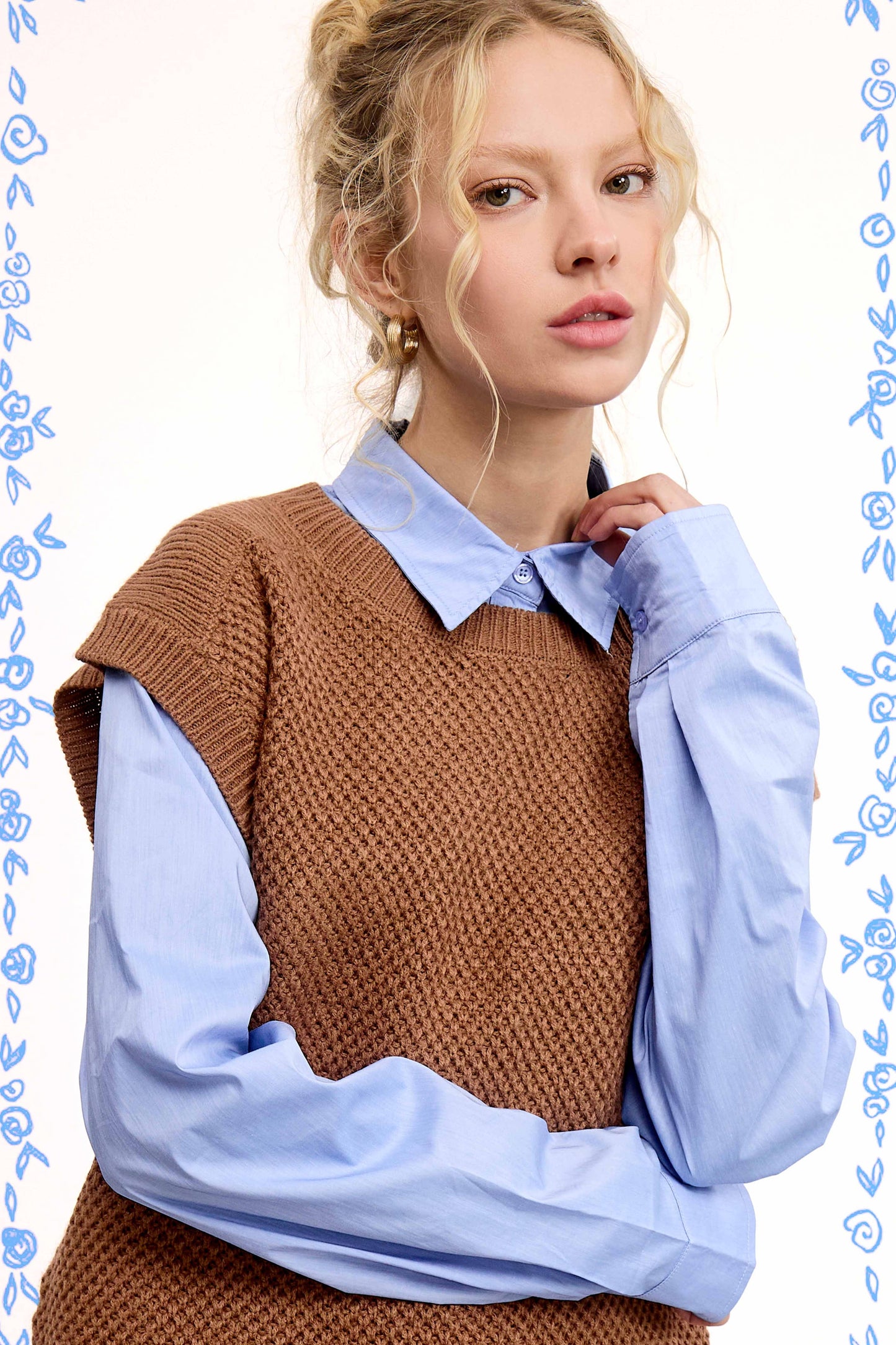 Knit Sweater Vest HDS3602 Outerwear Women’s